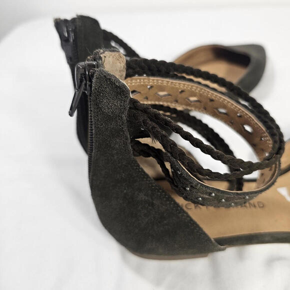 Lucky Brand Madoz Mary Jane Shoes Womens 9M Green Flat Nubuck Leather - Picture 5 of 8